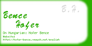 bence hofer business card